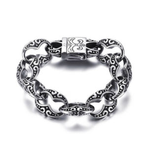 BR-291 stainless steel biker bracelet