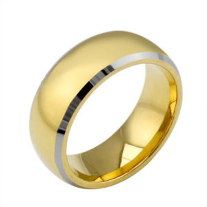 TCR-008G Gold tungsten ring