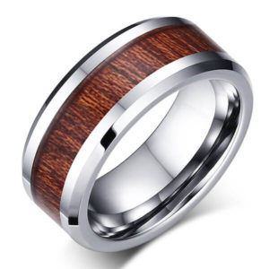 TCR 017 tungsten ring wood inlay