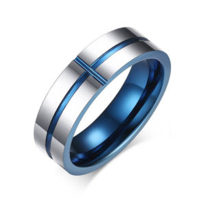 TCR-030 tungsten carbide ring blue 6 mm