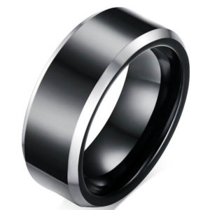 TCR 032 tungsten carbide ring IP black