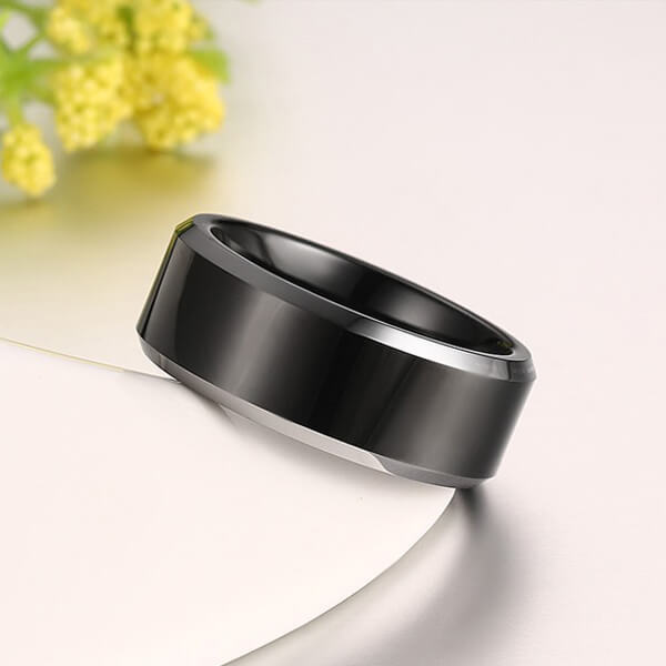 TCR 032 tungsten carbide ring IP black 