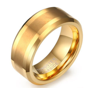 TCR 040 gold tungsten carbide ring