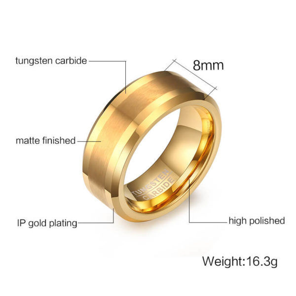 TCR 040 gold tungsten carbide ring