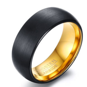 TCR 044 black matte face tungsten carbide ring