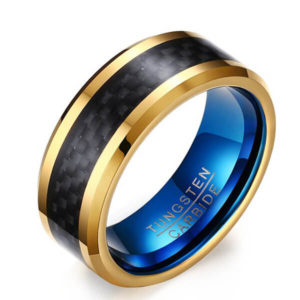 TCR 048 tungsten carbide ring carbon fiber inlay