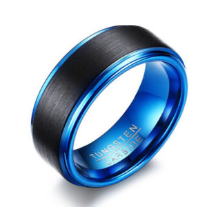 TCR 050 tungsten carbide ring black blue