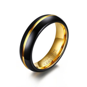 TCR-060 black gold tungsten carbide ring