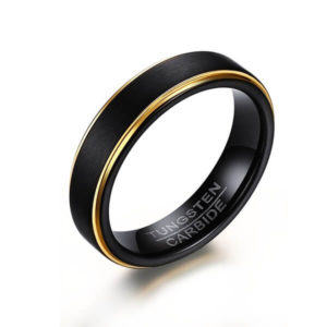 TCR-061 black gold tungsten carbide ring