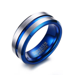 TCR-071BS blue tungsten carbide ring