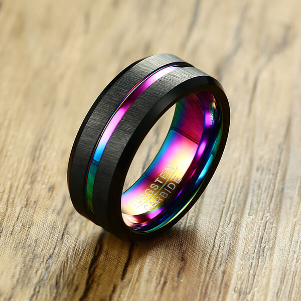 TCR-072 tungsten carbide ring colorful center