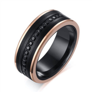 TCR 080 black tungsten carbide ring