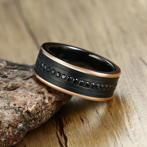 TCR 080 black tungsten carbide ring