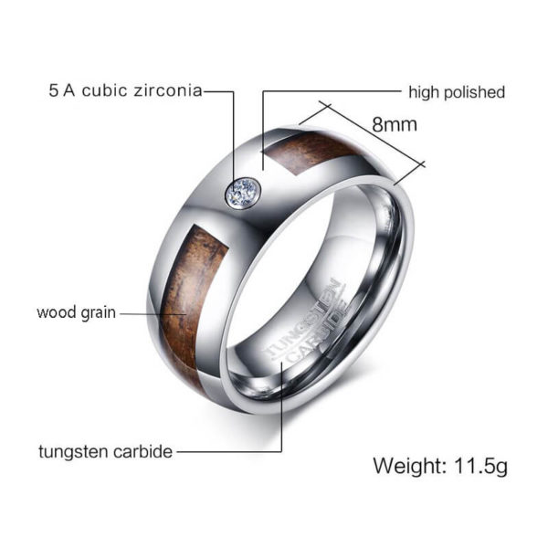 Tungsten carbide wedding band TCR-066 size