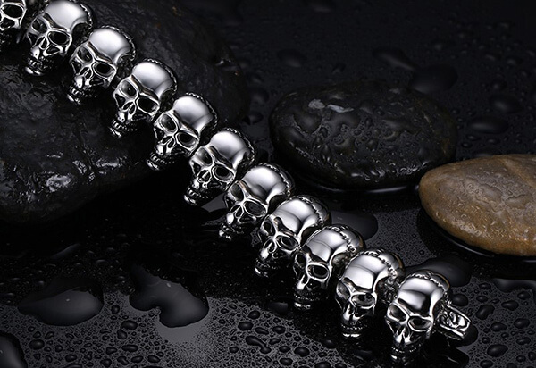 130 g Skull Bracelets, 316L Stainless Steel